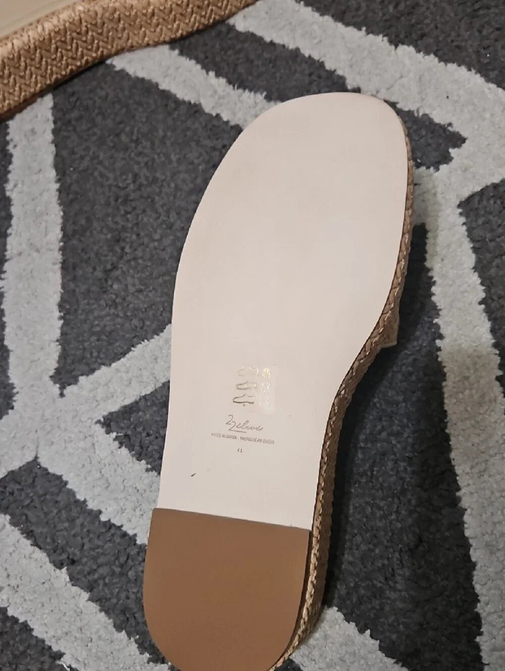 Tan Woven Platform Wedge Slides